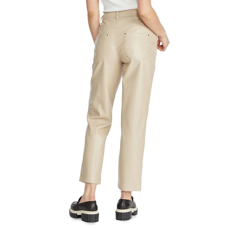 Mexx Women's Faux Leather Straight Flare Pants