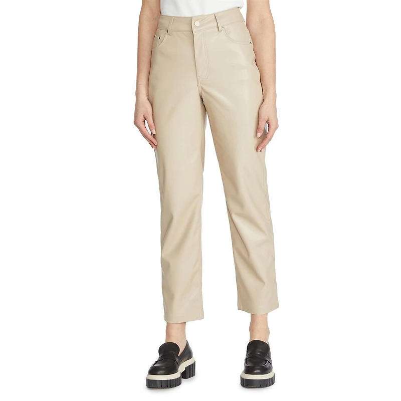 Mexx Women's Faux Leather Straight Flare Pants