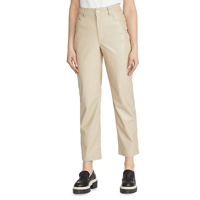 Mexx Women's Faux Leather Straight Flare Pants