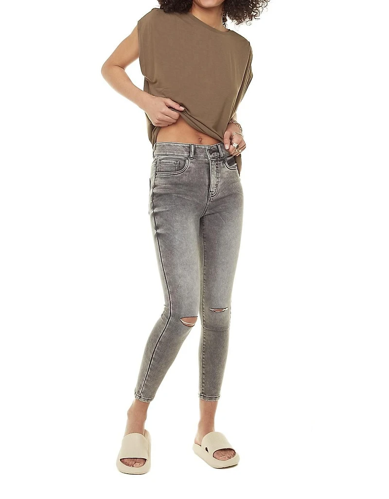 Jeaniologie ™ CROPPED SKINNY JEAN BLUE