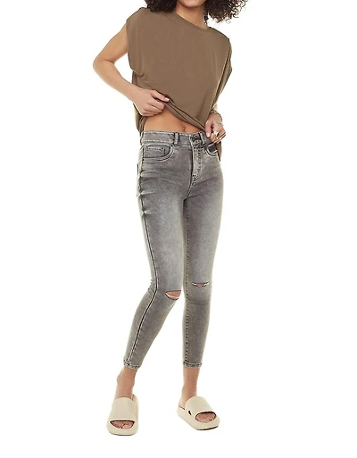 Jeaniologie ™ CROPPED SKINNY JEAN BLUE