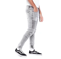 DNM.WORKS™ JACKSON - 5 Pocket Moto Pintuck Jogger GREY