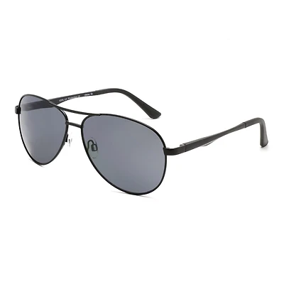 George Mens Matte Black Aviator Sunglasses
