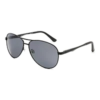 George Mens Matte Black Aviator Sunglasses