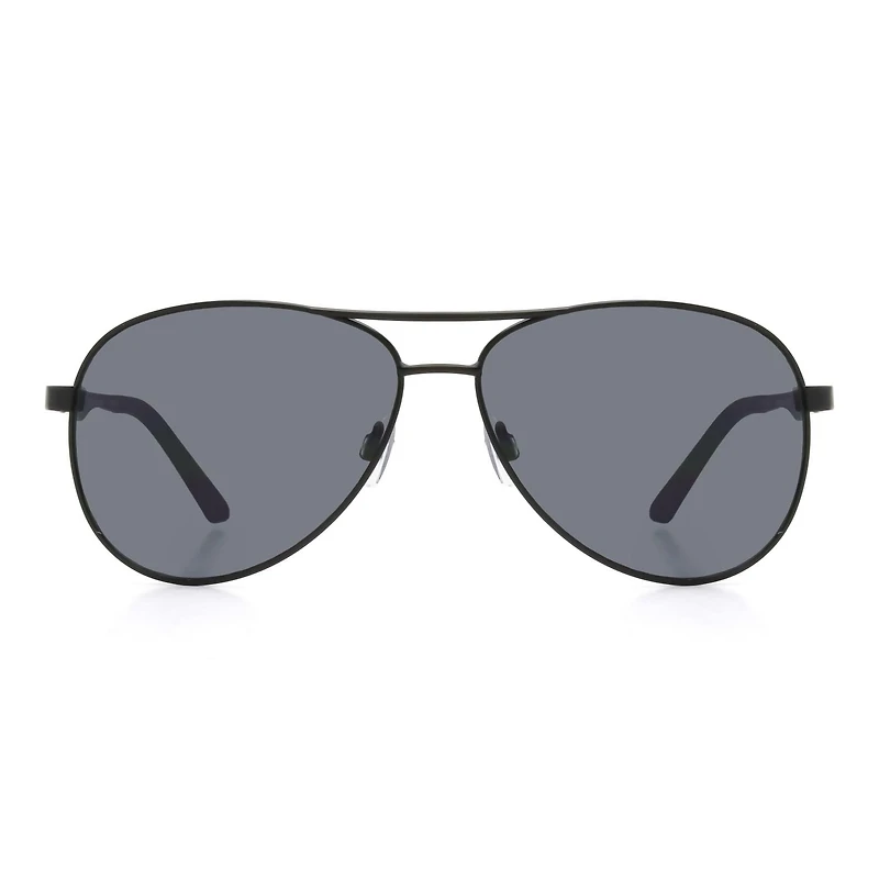 George Mens Matte Black Aviator Sunglasses