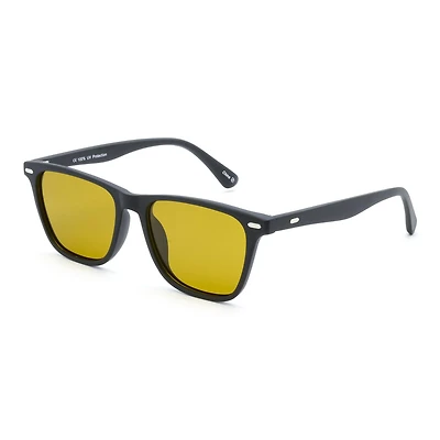 Lunettes de soleil polarisées George homme noires et oranges carrées