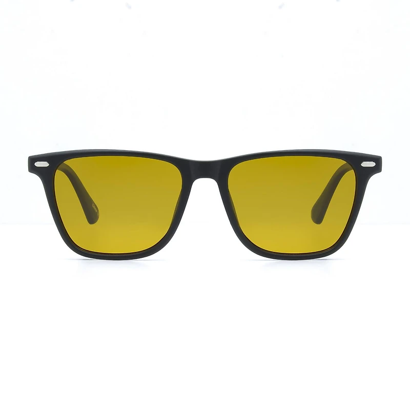 Lunettes de soleil polarisées George homme noires et oranges carrées