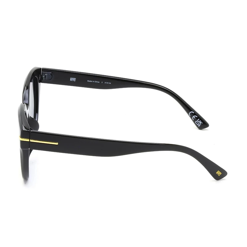 Madden NYC Black and Gold Square Sunglasses