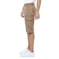 Dark Black Men's Belted Cargo Capri Short
