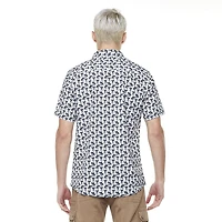 Chemise imprimée manches coutes pour homme Dark Black