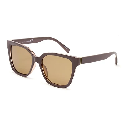 Lunettes de soleil polarisées Time & Tru marron carrées