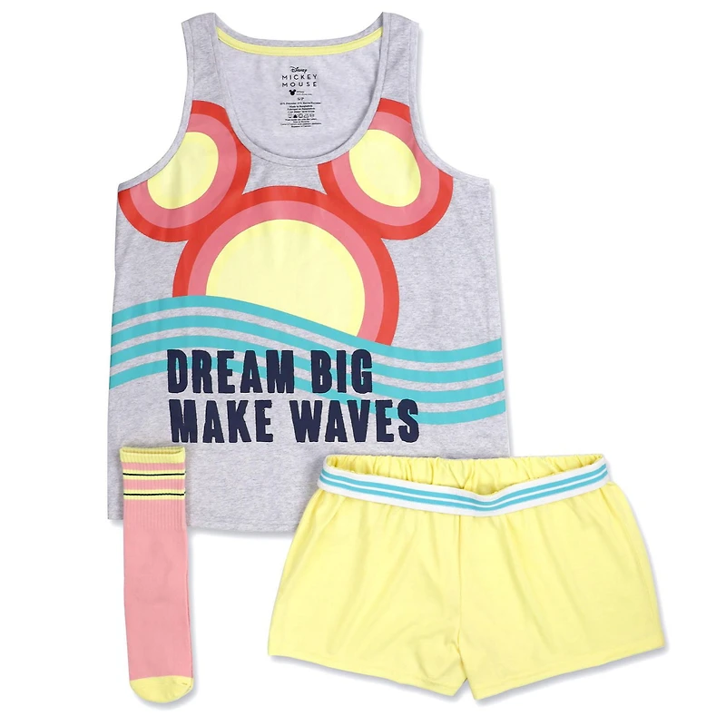Ensemble de pyjama Disney Mickey 3 pièces avec chaussettes pour femme