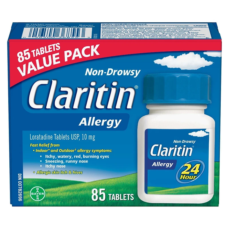 Claritin Allergy Medicine - 24 Hour Non-Drowsy Allergy Medication, Loratadine Antihistamine Pills For Allergy Relief, 85 Tablets