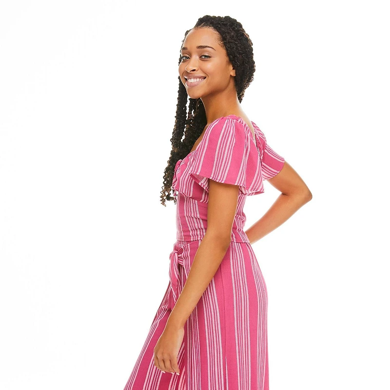 No Boundaries Women's Flutter Sleeve Top