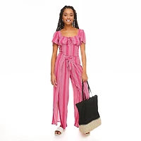 No Boundaries Women's Flutter Sleeve Top