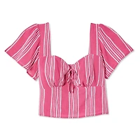 No Boundaries Women's Flutter Sleeve Top