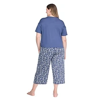 George Women's Plus Two Piece Capri Pajama Set