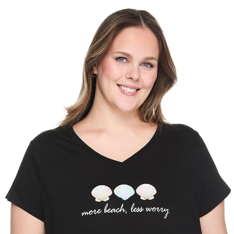 George Women's Plus V-Neck Sleep T-Shirt