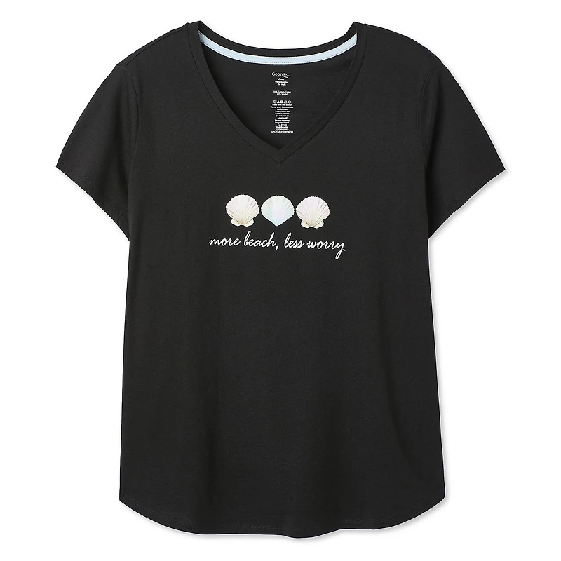 George Women's Plus V-Neck Sleep T-Shirt