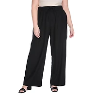 Pantalon évasé en mélange de lin Lane Bryant Plus pour femmes