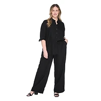 Pantalon évasé en mélange de lin Lane Bryant Plus pour femmes