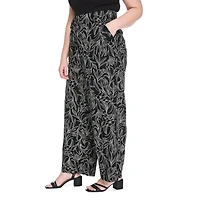 Pantalon évasé en mélange de lin Lane Bryant Plus pour femmes