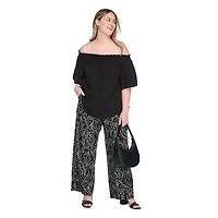 Pantalon évasé en mélange de lin Lane Bryant Plus pour femmes