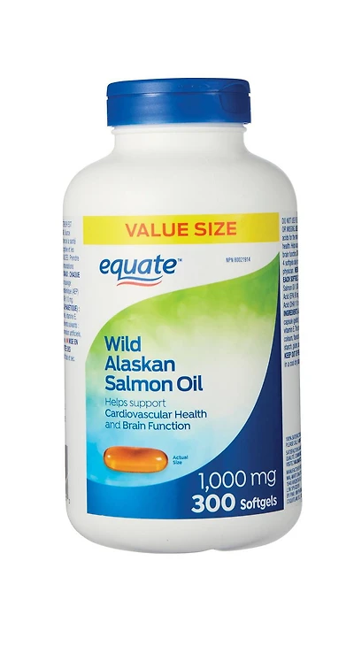 Equate Huile de saumon sauvage d’Alaska 1000mg