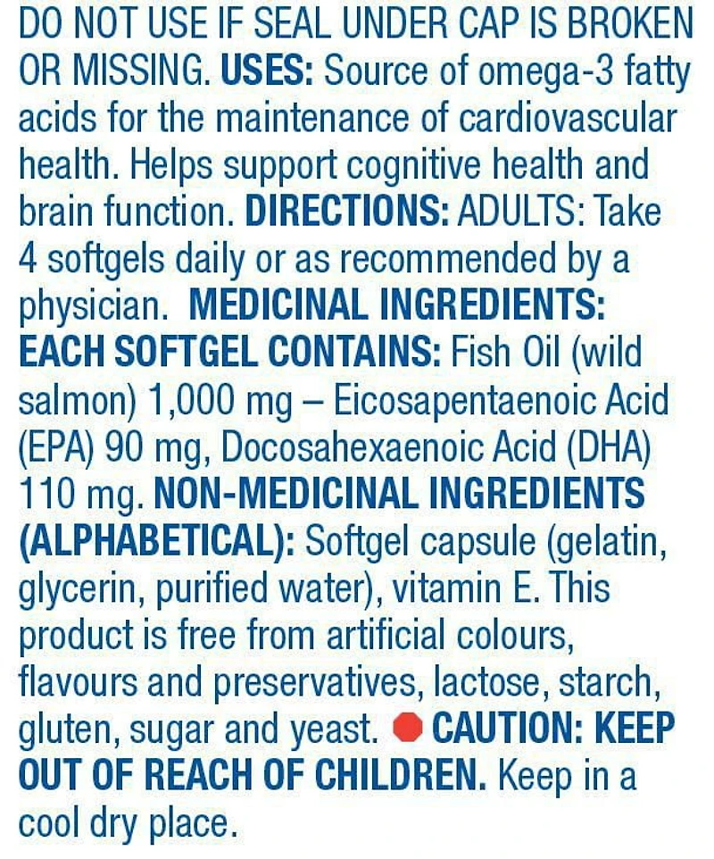 Equate Huile de saumon sauvage d’Alaska 1000mg