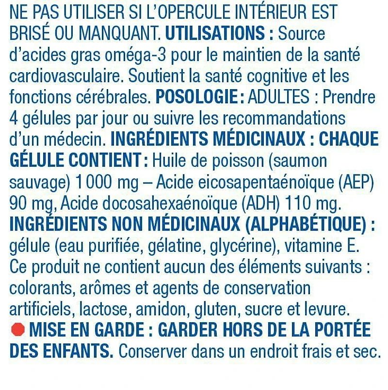 Equate Huile de saumon sauvage d’Alaska 1000mg