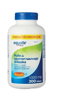 Equate Huile de saumon sauvage d’Alaska 1000mg