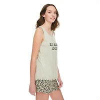 Ensemble 2 pièces avec débardeur à bords ondulés et short No Boundaries pour femmes