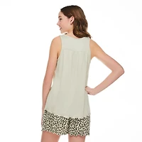 Ensemble 2 pièces avec débardeur à bords ondulés et short No Boundaries pour femmes