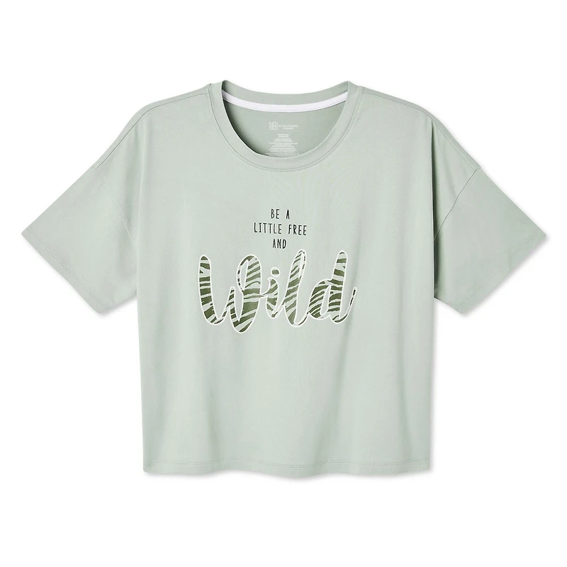 T-shirt de nuit de coupe carrée No Boundaries pour femmes