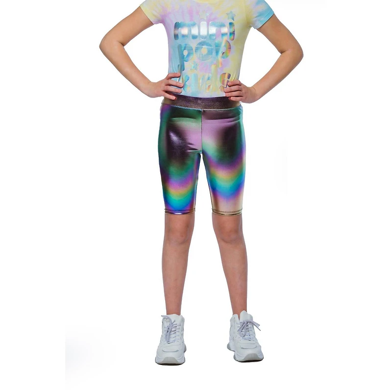Girls Mini Pop Kids Iridescent Pop Bike Shorts