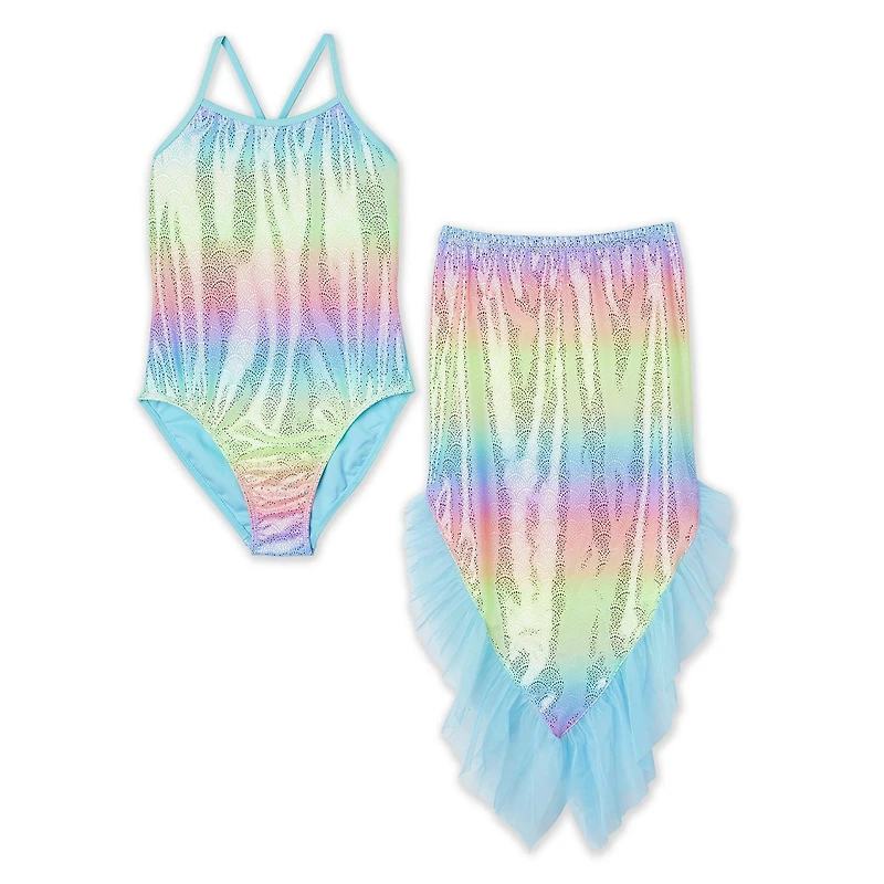 George Girls' Mermaid Tail 2-Piece Swim Set