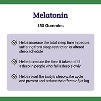 NATURE'S BOUNTY Melatonin Gummies, Helps Reset Sleep-wake Cycle, Helps Increase Total Sleep Time, Helps To Helps to reduce the time it takes to fall asleep, Helps Reduce Effects Of Jet Lag, Strawberry Flavour, Value Size 150.0 count, 150 Gummies