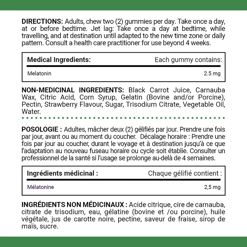 NATURE'S BOUNTY Aident à rétablir le cycle de sommeil, à augmenter la durée du sommeil, à réduire les effets du décalage horaire, saveur de fraise, format économique 150 paquet 150 Gélifiés