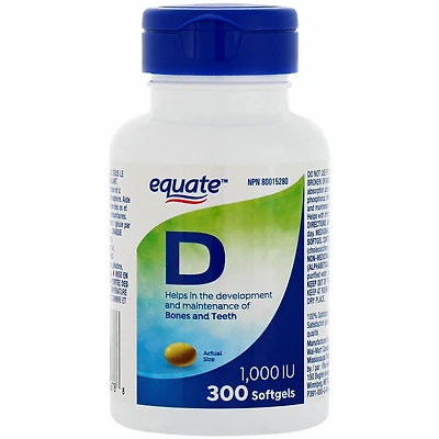 Equate Vitamine D 1000 UI Vitamine D 1000 UI<br>300 Gélules