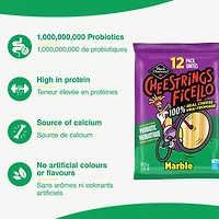 Black Diamond Marble Cheese Probiotic Cheestrings, 12 Pack, 252g
