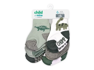Child of Mine by Carter's 6pk Boys Dino Crew Chaussettes