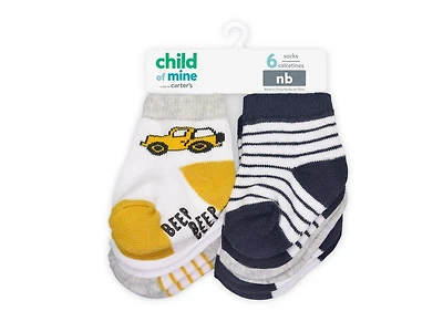 Lot de 6 paires de chaussettes de voiture Child of Mine by Carter's Boys