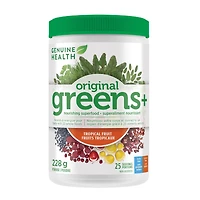 Genuine Health Greens+ Original Superfood Greens Powder fruits tropicaux 25 portions, 228gr