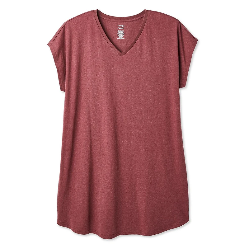 Chemise de nuit à encolure en V George Plus pour femmes
