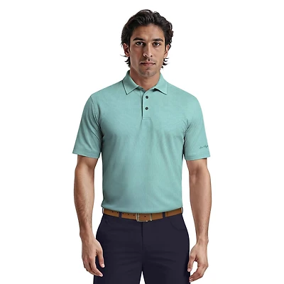 Polo de golf Ben Hogan Performance pour homme à manches courtes et motif jacquard diamant
