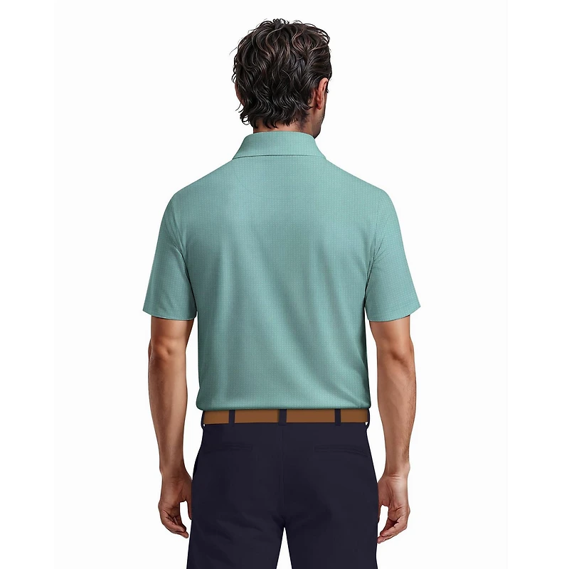 Polo de golf Ben Hogan Performance pour homme à manches courtes et motif jacquard diamant