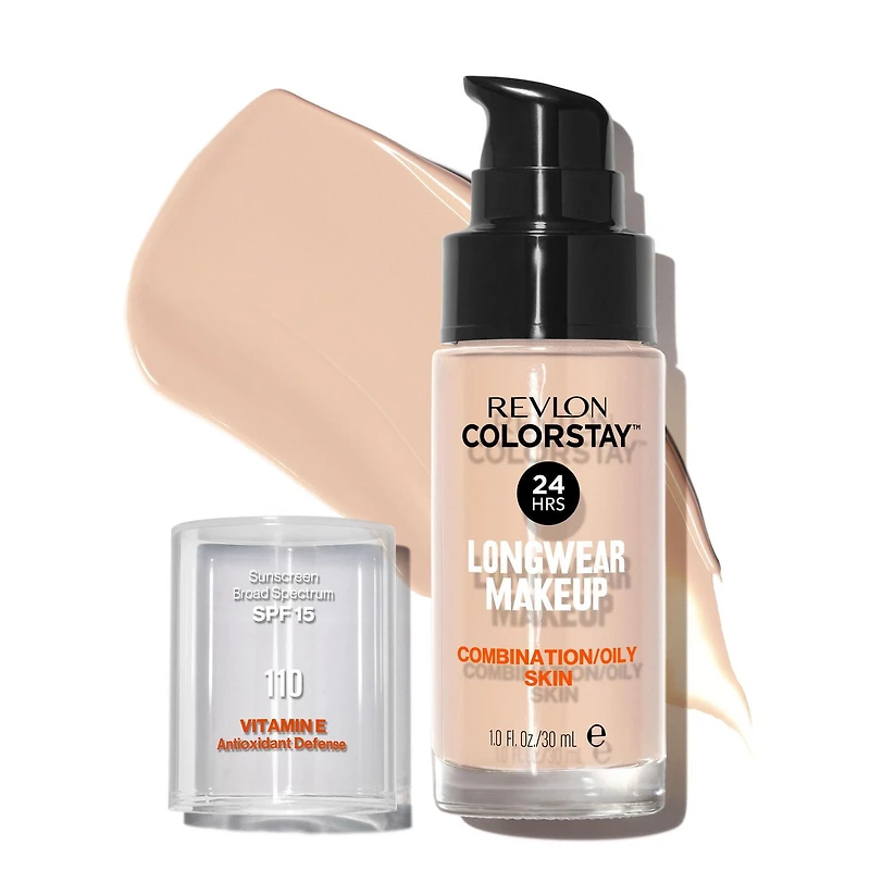 Fond de teint longue tenue Revlon Colorstay™ pour peaux mixtes à grasses, 30 ml Couvrance mi-mate FPS 15