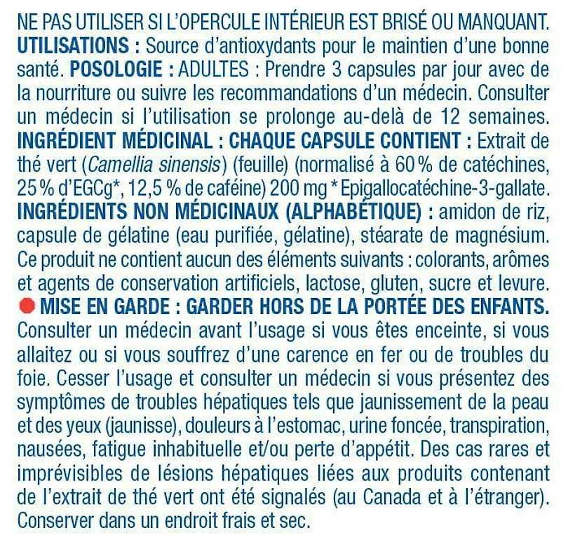 Equate Extrait de the vert 200mg - Unisex