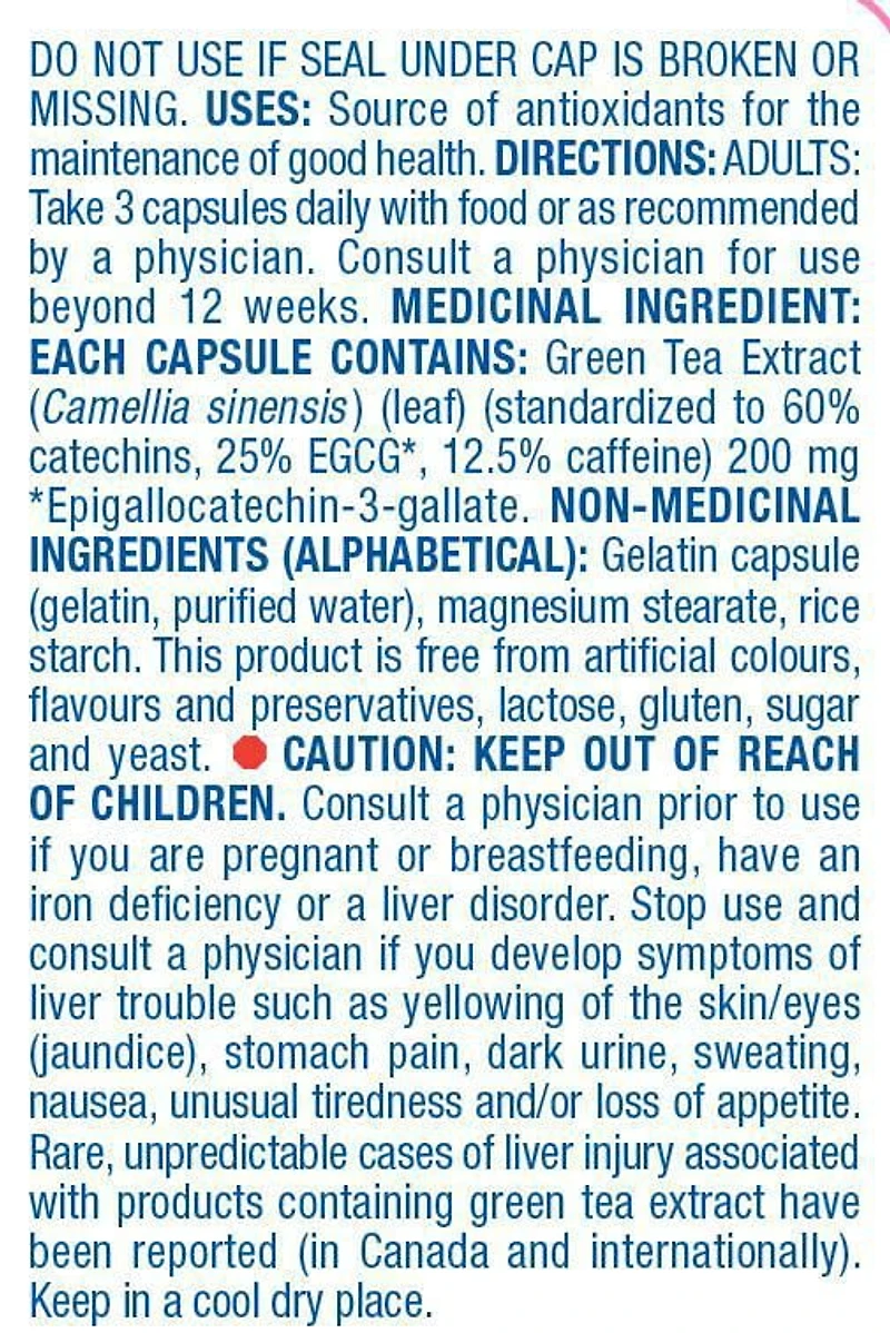 Equate Extrait de the vert 200mg - Unisex