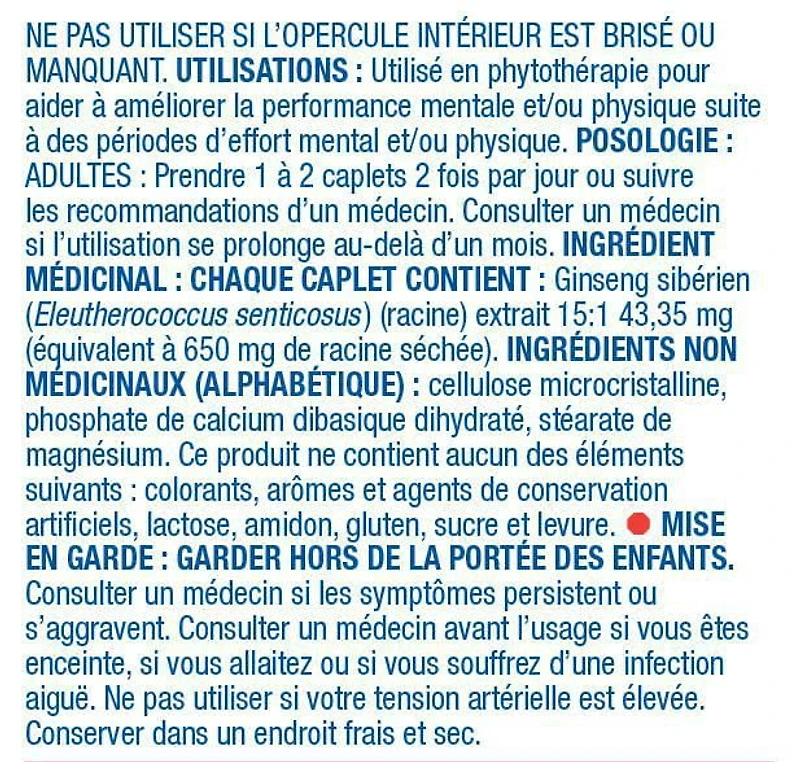 Equate Siberian Ginseng 650 mg